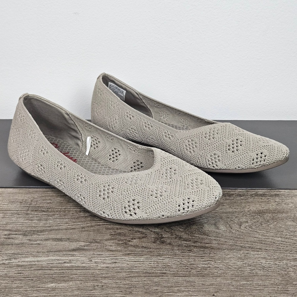 Skechers Sz 8.5 Cleo 2.0 Knitty Witty Ballet Flats Air-Cooled Memory Foam Knit